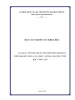 ÁP DỤNG QUẢN TRỊ TINH GỌN MADE IN VIETNAM ĐỂ NÂNG CAO CHẤT LƯỢNG GIÁO DỤC TIỂU HỌC CÔNG LẬP