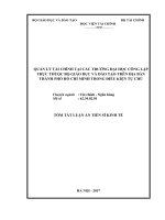 QUẢN LÝ TÀI CHÍNH TẠI CÁC TRƯỜNG ĐẠI HỌC CÔNG LẬP TRỰC THUỘC BỘ GIÁO DỤC VÀ ĐÀO TẠO TRÊN ĐỊA BÀN THÀNH PHỐ HỒ CHÍ MINH TRONG ĐIỀU KIỆN TỰ CHỦ