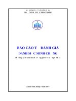 BÁO CÁO TỰ ĐÁNH GIÁ DANH MỤC MINH CHỨNG