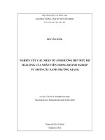 NGHIÊN CỨU CÁC NHÂN TỐ ẢNH HƯỞNG ĐẾN MỨC ĐỘ HÀI LÒNG CỦA NHÂN VIÊN TRONG DOANH NGHIỆP TƯ NHÂN CÂY XANH TRƯỜNG GIANG