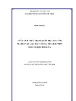PHÂN TÍCH THỰC TRẠNG QUẢN TRỊ CUNG ỨNG NGUYÊN VẬT LIỆU ĐẦU VÀO TẠI XÍ NGHIỆP MAY CÔNG NGHIỆP ĐỒNG NAI