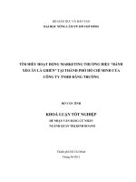 TÌM HIỂU HOẠT ĐỘNG MARKETING THƯƠNG HIỆU “BÁNH XÈO ĂN LÀ GHIỀN” TẠI THÀNH PHỐ HỒ CHÍ MINH CỦA CÔNG TY TNHH ĐĂNG TRƯỜNG HỒ VĂN TÍNH KHOÁ LUẬN TỐT NGHIỆP ĐỂ NHẬN VĂN BẰNG CỬ NHÂN NGÀNH QUẢN TRỊ KINH DOANH