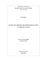 KẾ TOÁN XÁC ĐỊNH KẾT QUẢ KINH DOANH TẠI CÔNG TY TNHH MTV BÁ QUY LUẬN VĂN TỐT NGHIỆP NGÀNH KẾ TOÁN