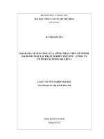 ĐÁNH GIÁ SỰ HÀI LÒNG CỦA CÔNG NHÂN VIÊN VỀ CHÍNH SÁCH ĐÃI NGỘ TẠI TRẠM NGHIỀN THỦ ĐỨC  CÔNG TY CỔ PHẦN XI MĂNG HÀ TIÊN 1 LUẬN VĂN TỐT NGHIỆP ĐẠI HỌC NGÀNH QUẢN TRỊ KINH DOANH
