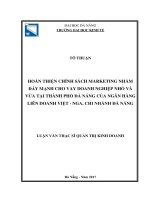 Hoàn thiện chính sách marketing nhằm đẩy mạnh cho vay doanh nghiệp nhỏ và vừa tại thành phố đà nẵng của ngân hàng liên doanh việt nga  chi nhánh đà nẵng