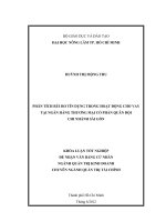PHÂN TÍCH RỦI RO TÍN DỤNG TRONG HOẠT ĐỘNG CHO VAY TẠI NGÂN HÀNG THƯƠNG MẠI CỔ PHẦN QUÂN ĐỘI CHI NHÁNH SÀI GÒN KHÓA LUẬN TỐT NGHIỆP ĐỂ NHẬN VĂN BẰNG CỬ NHÂN NGÀNH QUẢN TRỊ KINH DOANH CHUYÊN NGÀNH QUẢN TRỊ TÀI CHÍNH
