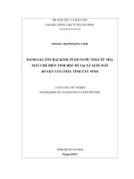 ĐÁNH GIÁ TỔN HẠI KINH TẾ DO NƯỚC THẢI TỪ NHÀ MÁY CHẾ BIẾN TINH BỘT MÌ TẠI XÃ SUỐI NGÔ HUYỆN TÂN CHÂU TỈNH TÂY NINH LUẬN VĂN TỐT NGHIỆP NGÀNH KINH TẾ TÀI NGUYÊN VÀ MÔI TRƯỜNG