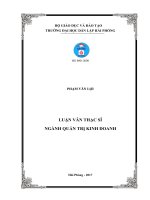 Một số giải pháp nâng cao hiệu quả quản trị nguồn nhân lực tại công ty TNHH Ô tô Phúc Lâm (Luận văn thạc sĩ)