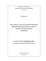 THỰC TRẠNG VÀ MỘT SỐ GIẢI PHÁP NHẰM HOÀN THIỆN HỆ THỐNG PHÂN PHỐI TẠI CÔNG TY CỔ PHẦN NỘI THẤT THIẾT KẾ BÌNH MINH LUẬN VĂN TỐT NGHIỆP ĐẠI HỌC NGÀNH QUẢN TRỊ KINH DOANH THƯƠNG MẠI