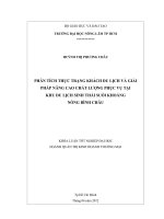 PHÂN TÍCH THỰC TRẠNG KHÁCH DU LỊCH VÀ GIẢI PHÁP NÂNG CAO CHẤT LƯỢNG PHỤC VỤ TẠI KHU DU LỊCH SINH THÁI SUỐI KHOÁNG NÓNG BÌNH CHÂU KHÓA LUẬN TỐT NGHIỆP ĐẠI HỌC NGÀNH QUẢN TRỊ KINH DOANH THƯƠNG MẠI