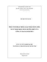 PHÂN TÍCH HOẠT ĐỘNG GIAO NHẬN HÀNG HÓA XUẤT NHẬP KHẨU BẰNG ĐƯỜNG BIỂN CỦA CÔNG TY DACO LOGISTICS