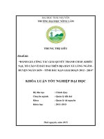 Đánh giá công tác giải quyết tranh chấp, khiếu nại, tố cáo về đất đai trên địa bàn xã Lãng Ngâm  huyện Ngân Sơn  tỉnh Bắc Kạn giai đoạn 2012  2014 (Khóa luận tốt nghiệp)