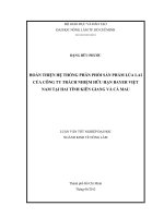 HOÀN THIỆN HỆ THỐNG PHÂN PHỐI SẢN PHẨM LÚA LAI CỦA CÔNG TY TRÁCH NHIỆM HỮU HẠN BAYER VIỆT NAM TẠI HAI TỈNH KIÊN GIANG VÀ CÀ MAU