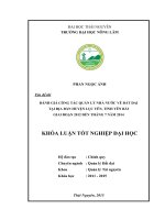 Đánh giá công tác quản lý nhà nước về đất đai tại huyện Lục yên  tỉnh Yên Bái giai đoạn 2012 đến tháng 7 năm 2014 (Khóa luận tốt nghiệp)