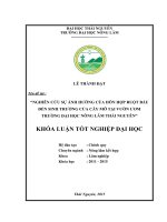 Nghiên cứu sự ảnh hưởng của hỗn hợp ruột bầu đến sinh trưởng của cây mỡ tại vườn ươm trường Đại học Nông Lâm Thái Nguyên (Khóa luận tốt nghiệp)