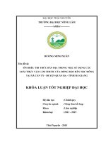 Tìm hiểu tri thức bản địa trong việc sử dụng các loài thực vật làm thuốc của đồng bào dân tộc Mông tại xã Cán Tỷ  huyện Quản Bạ  tỉnh Hà Giang (Khóa luận tốt nghiệp)