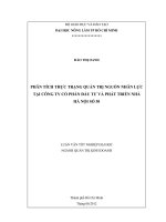 PHÂN TÍCH THỰC TRẠNG QUẢN TRỊ NGUỒN NHÂN LỰC TẠI CÔNG TY CỔ PHẦN ĐẦU TƯ VÀ PHÁT TRIỂN NHÀ HÀ NỘI SỐ 30