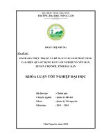 Đánh giá thực trạng và đề xuất các giải pháp nâng cao hiệu quả sử dụng đất nông lâm nghiệp xã Yên Hân  huyện Chợ Mới  tỉnh Bắc Kạn (Khóa luận tốt nghiệp)