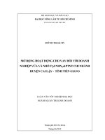 MỞ RỘNG HOẠT ĐỘNG CHO VAY ĐỐI VỚI DOANH NGHIỆP VỪA VÀ NHỎ TẠI NHNOPTNT CHI NHÁNH HUYỆN CAI LẬY  TỈNH TIỀN GIANG LUẬN VĂN TỐT NGHIỆP ĐẠI HỌC NGÀNH QUẢN TRỊ KINH DOANH