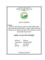 Đánh giá mức độ hại và đề xuất một số biện pháp phòng trừ bệnh hại chính cây trồng trong mô hình vườn rừng tại trường Đại học Nông Lâm Thái Nguyên  thành phố Thái Nguyên (Khóa luận tốt nghiệp)