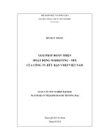 GIẢI PHÁP HOÀN THIỆN HOẠT ĐỘNG MARKETING – MIX CỦA CÔNG TY HỮU HẠN VMEP VIỆT NAM