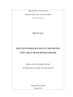 PHÂN TÍCH CHÍNH SÁCH QUẢN LÝ MÔI TRƯỜNG NƯỚC THẢI Ở THÀNH PHỐ HỒ CHÍ MINH