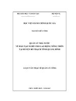Quản lý Nhà nước về đào tạo nghề cho lao động nông thôn tại huyện Bố Trạch, tỉnh Quảng Bình (Luận văn thạc sĩ)