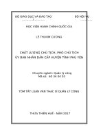 Chất lượng chủ tịch, phó chủ tịch Ủy ban nhân dân cấp huyện tỉnh Phú Yên (tt)