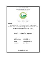 Đánh giá công tác chuyển quyền sử dụng đất trên địa bàn xã Phương Thiện  Thành Phố Hà Giang  Tỉnh Hà Giang giai đoạn 2011 – 2014 (Khóa luận tốt nghiệp)