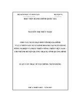 Cho vay ngắn hạn đối với hộ gia đình, cá nhân sản xuất kinh doanh tại Ngân hàng Nông nghiệp và phát triển nông thôn Việt Nam  Chi nhánh huyện Quảng Trạch, tỉnh Quảng Bình (Luận văn thạc sĩ)