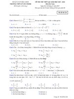 Đề thi thử môn toán 2018 THPT quốc gia (trường THPT lê văn thịnh – bắc ninh)