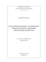 KẾ TOÁN DOANH THUCHI PHÍ VÀ XÁC ĐỊNH KẾT QUẢ KINH DOANH TẠI CÔNG TY TRÁCH NHIỆM HỮU HẠN THƯƠNG MẠI TĨNH VÀNG LUẬN VĂN TỐT NGHIỆP ĐẠI HỌC NGÀNH KẾ TOÁN