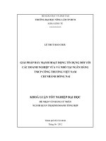 GIẢI PHÁP ĐẨY MẠNH HOẠT ĐỘNG TÍN DỤNG ĐỐI VỚI CÁC DOANH NGHIỆP VỪA VÀ NHỎ TẠI NGÂN HÀNG TMCP CÔNG THƯƠNG VIỆT NAM CHI NHÁNH ĐỒNG NAI KHOÁ LUẬN TỐT NGHIỆP ĐẠI HỌC ĐỂ NHẬN VĂN BẰNG CỬ NHÂN NGÀNH QUẢN TRỊ KINH DOANH TỔNG HỢP
