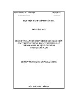 Quản lý Nhà nước đối với đội ngũ giáo viên các trường trung học cơ sở công lập trên địa bàn huyện Núi Thành, tỉnh Quảng Nam (Luận văn thạc sĩ)