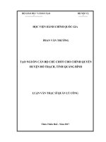 Tạo nguồn cán bộ, công chức chủ chốt cho chính quyền huyện Bố Trạch, tỉnh Quảng Bình (Luận văn thạc sĩ)