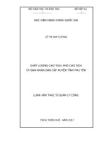 Chất lượng chủ tịch, phó chủ tịch Ủy ban nhân dân cấp huyện tỉnh Phú Yên (Luận văn thạc sĩ)