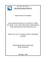 Đào tạo nguồn nhân lực tại công ty TNHH xây dựng và sửa chữa nhà ở SONE, tỉnh sê kong, nước CHDCND lào (tt) 