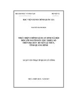 Thực hiện chính sách an sinh xã hội đối với người dân tộc thiểu số trên địa bàn huyện Lệ Thủy, tỉnh Quảng Bình (Luận văn thạc sĩ)