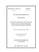 Thu hút nguồn nhân lực chất lượng cao cho các cơ quan chuyên môn thuộc Ủy ban nhân dân Tỉnh Thừa Thiên Huế (Luận văn thạc sĩ)