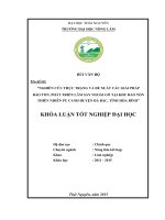 Nghiên cứu thực trạng và đề xuất các giải pháp bảo tồn, phát triển lâm sản ngoài gỗ tại khu bảo tồn thiên nhiên Pu Canh huyện Đà Bắc  Tỉnh Hòa Bình (Khóa luận tốt nghiệp)