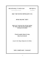 Hiệu quả thanh tra hành chính – từ thực tiễn huyện Minh Hóa, tỉnh Quảng Bình (tt)