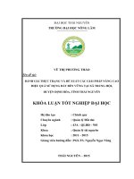 Đánh giá thực trạng và đề xuất các giải pháp nâng cao hiệu quả sử dụng đất bền vững tại xã Trung Hội  huyện Định Hóa  tỉnh Thái Nguyên (Khóa luận tốt nghiệp)