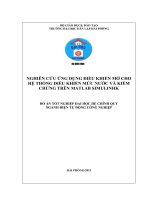 Nghiên cứu ứng dụng điều khiển mờ cho hệ thống điều khiển mức nước và kiểm chứng trên matlabSimulink (Đồ án tốt nghiệp)