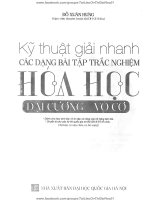 EBOOK kĩ THUẬT GIẢI NHANH các DẠNG bài TRẮC NGHIỆM hóa học đại CƯƠNG, vô cơ   đỗ XUÂN HƯNG 