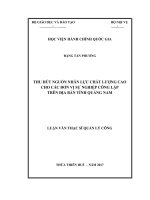 Thu hút nguồn nhân lực chất lượng cao cho các đơn vị sự nghiệp công lập trên địa bàn tỉnh Quảng Nam (Luận văn thạc sĩ)