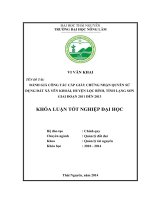Đánh giá công tác cấp giấy chứng nhận quyền sử dụng đất xã Yên Khoái  huyện Lộc Bình  tỉnh Lạng Sơn giai đoạn 2011 đến 2013 (Khóa luận tốt nghiệp)