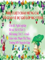 Giáo án điện tử: Môn làm quen với toán Số 8 tiết 1