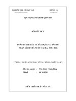 QUẢN LÝ CHI ĐẦU TƯ XÂY DỰNG CƠ BẢN TỪ NGÂN SÁCH NHÀ NƯỚC TẠI ĐẠI HỌC HUẾ (tt)