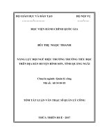 Năng lực đội ngũ hiệu trưởng trường tiểu học trên địa bàn huyện Bình Sơn, tỉnh Quảng Ngãi (tt)