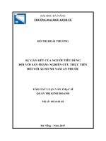 Sự gắn kết của người tiêu dùng đối với sản phẩm nghiên cứu thực tiễn đối với áo sơ mi nam an phước (tt)